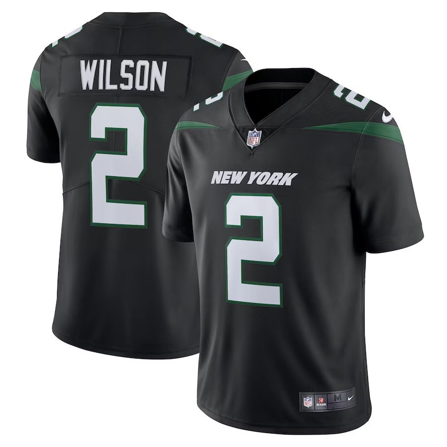 Men New York Jets 2 Zach Wilson Nike Stealth Black Vapor Limited NFL Jersey